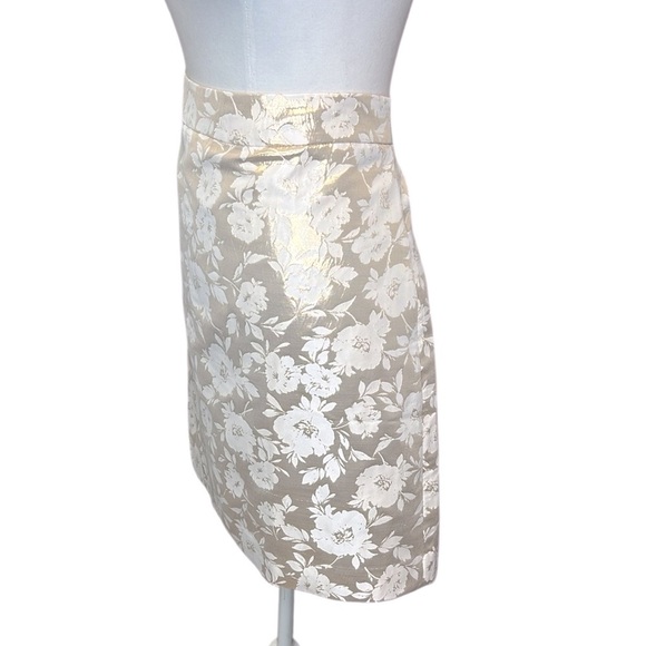 J.Crew Floral Jacquard Skirt Rose Gold - Picture 5 of 8